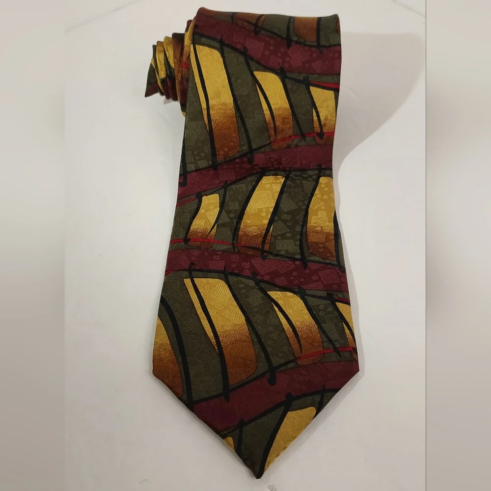 Zigguart By Mulberry Men's Tie Neckwear Made In USA 100% Silk